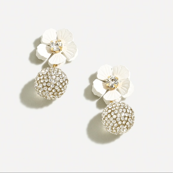 J. Crew Jewelry - JCREW Tropical Pave’ Drop Earrings NWT OS White